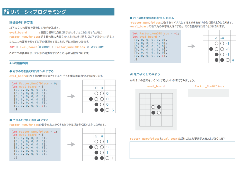 ワークシート例2：JavaScript関数の書き起こし欄